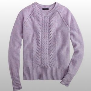 J. Crew Pointelle Wool Marled Purple Sweater XS